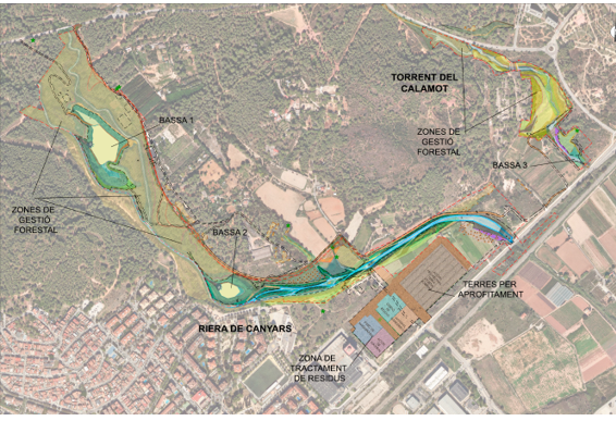 Empiezan las obras en la riera de Canyars y torrente del Calamot, que evitan el riesgo de inundaciones